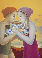 "The Twins" -  Monique Passicot, Copyright 2001, Modern Tea Party -- Click to Expand...