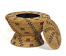 Yokut Bowl with Cover, Copyright Date Unknown, Antique American Indian Basket -- Click to Expand...