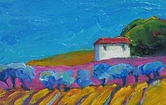 Hill House with Olive Orchard, Copyright 2005, Leslie Toms -- Click to Expand...