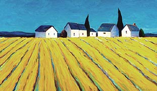 Cottages in a Field of Yellow, Copyright 2006, Leslie Toms -- Click to Expand...