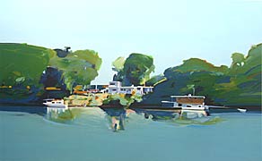 River Landing, Copyright Lithograph, Gregory Kondos -- Click to Expand...