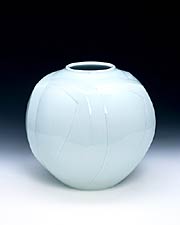 Sculptural Blue-White Porcelain Vase, Copyright 2003, Peter Hamann -- Click to Expand...