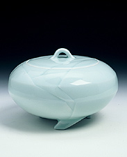 White Porcelain Water Container with Carved Pattern, Copyright 2003, Peter Hamann -- Click to Expand...