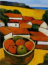 Provence Scene with Fruit, Copyright 1997, Alan Post -- Click to Expand...