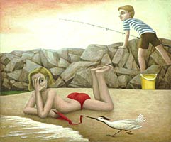 Beach Scene, Copyright 1998, John Tarahteeff -- Click to Expand...