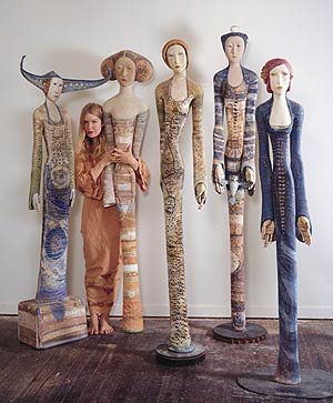 Camille in her studio (From the Nov. 00 issue of Art Now Gallery Guide) - Photograph, Photo Copyright 2000 David Brooks.  Click to Expand...