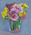 Pansies in a Kitchen Glass, Copyright 2004, Leslie Toms -- Click to Expand...