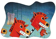 Texas Style Pony Race, Copyright 2004, John Berger -- Click to Expand...