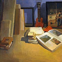 Ukulele Next to Blank Canvases, Copyright 2009, Wayne Jiang -- Click to Expand...