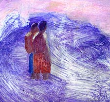 Two Wading Figures, Copyright 2006, Laureen Landau -- Click to Expand...