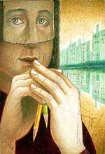 "Drawing Mirrors", Copyright 2002, Monique Passicot -- Click to Expand...