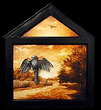Bird Pinned to Landscape, Copyright 1999, Myron Stephens -- Click to Expand...